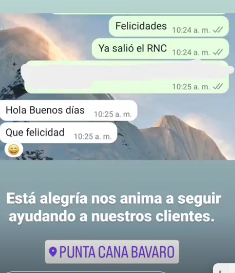 Mensaje de cliente: RNC aprobado